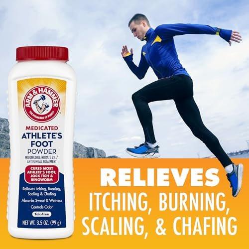 Arm & Hammer Fußpilz-Puder – Antimykotische Behandlung mit Backsoda – Lindert Juckreiz, Brennen und Geruch – Klinisch geprüfte Formel – 99 g