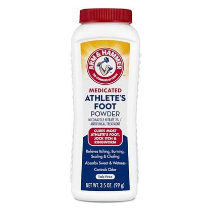 Arm & Hammer Fußpilz-Puder – Antimykotische Behandlung mit Backsoda – Lindert Juckreiz, Brennen und Geruch – Klinisch geprüfte Formel – 99 g