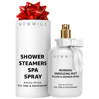 Energizing Shower & Pillow Spray Peppermint Eucalyptus Tea Tree Ätherische Öle - Natürliche Aromatherapie für Entspannung, Stressabbau, klare Nebenhöhlen und kühlende Erfrischung - Luxus-Selbstfürsorge-Geschenk