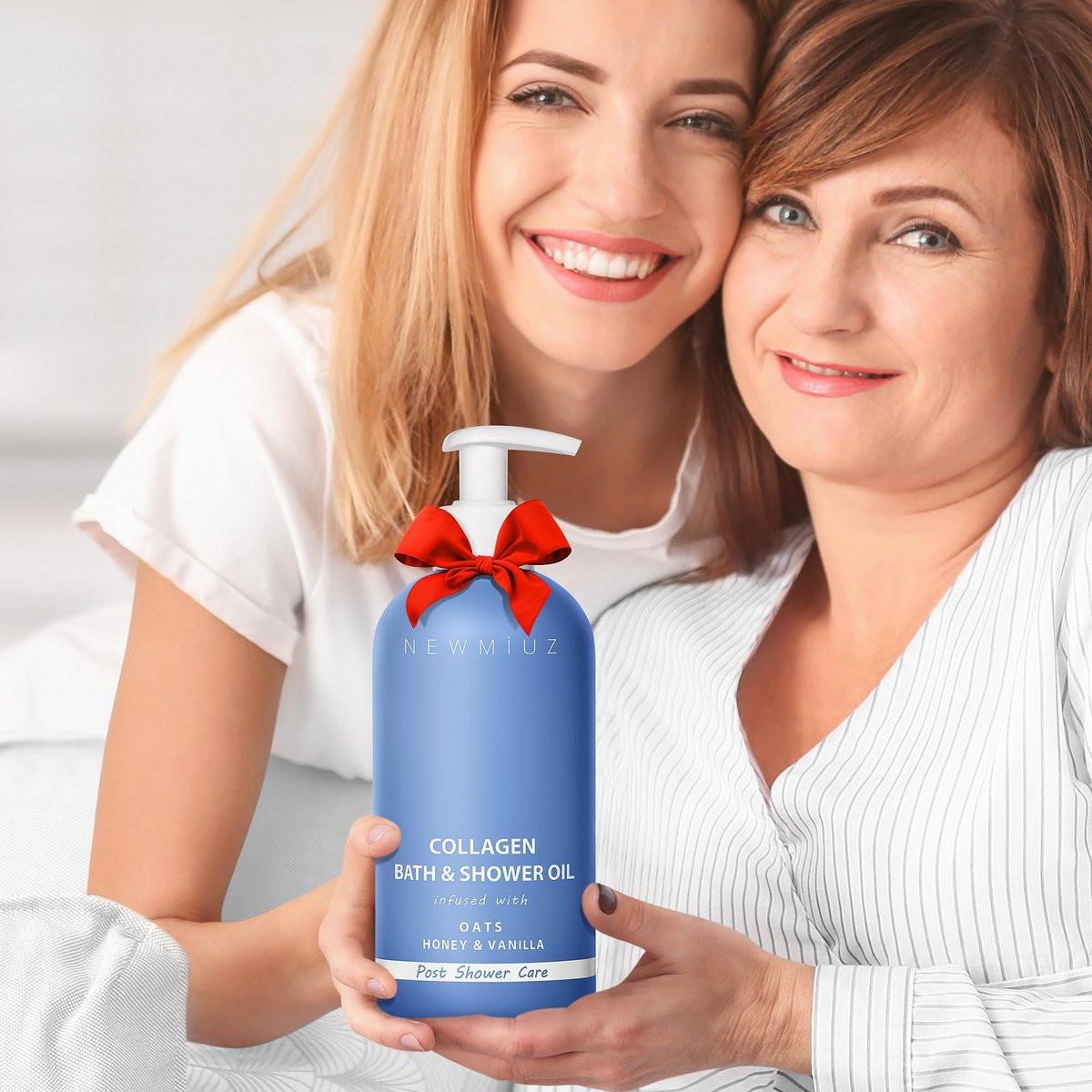 New Miuz Collagen InShower Body Conditioner – Feuchtigkeitsspendendes Pflegeöl für die Dusche mit Haferflocken, Honig & Vanille (10,14 fl oz)