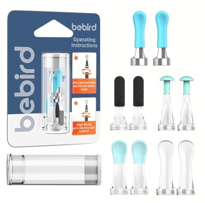 BEBIRD Offizielles R1 Original Zubehör – 10 Ersatzspitzen für nasse/trockene Ohrenreinigung – Ohrlöffel-Aufsätze kompatibel mit BEBIRD R1/M9/R3/X3/W3/D3Pro/T15/C3 (Neue Spiralstruktur!)