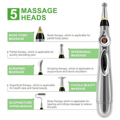 Akupunkturstift Elektronisch, 5-in-1 Energie-Massagegerät für Frauen und Männer
