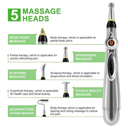 Akupunkturstift Elektronisch, 5-in-1 Energie-Massagegerät für Frauen und Männer