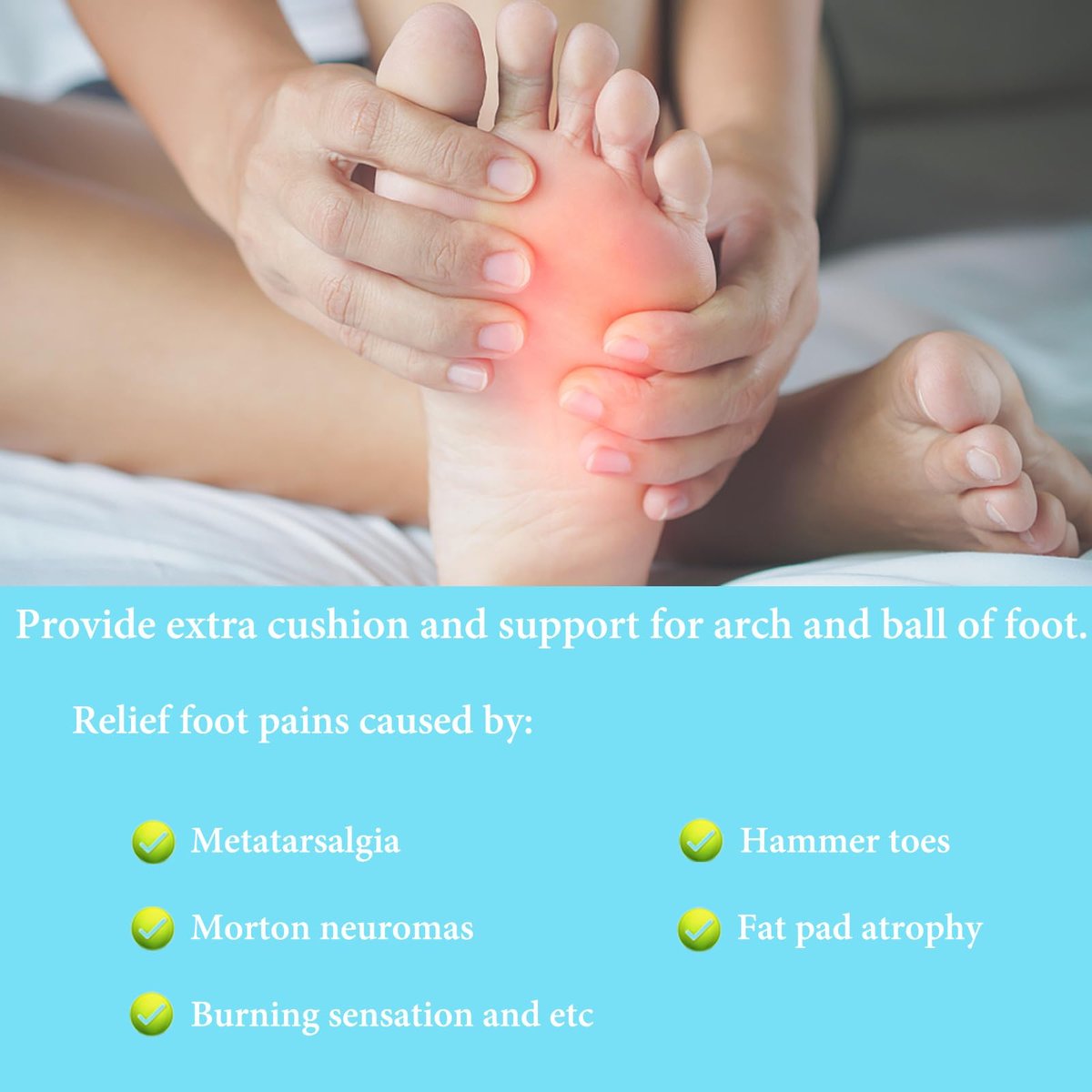 Misorita Metatarsal Pads für Damen und Herren, 40 Stück, Filz-Ballenpolster, selbstklebende Fußballenauflagen, Fußpolster für Vorfuß- und Sohlenunterstützung, Metatarsalgie Morton Neurom