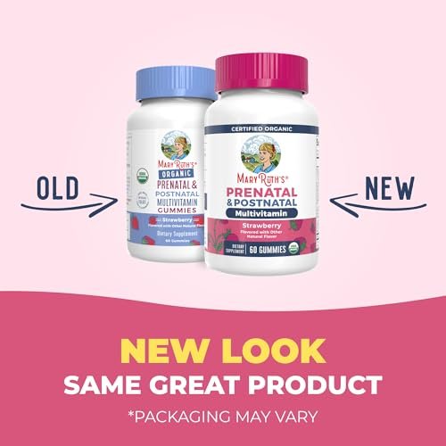 MARYRUTH'S Organics Prä natale Vitamine für Frauen | USDA Bio Prä natale Gummis | Postnatale Vitamine für Frauen Stillzeit | Methylfolat 800 µg DFE | Jod | Vegan | Non GMO | 30 Portionen
