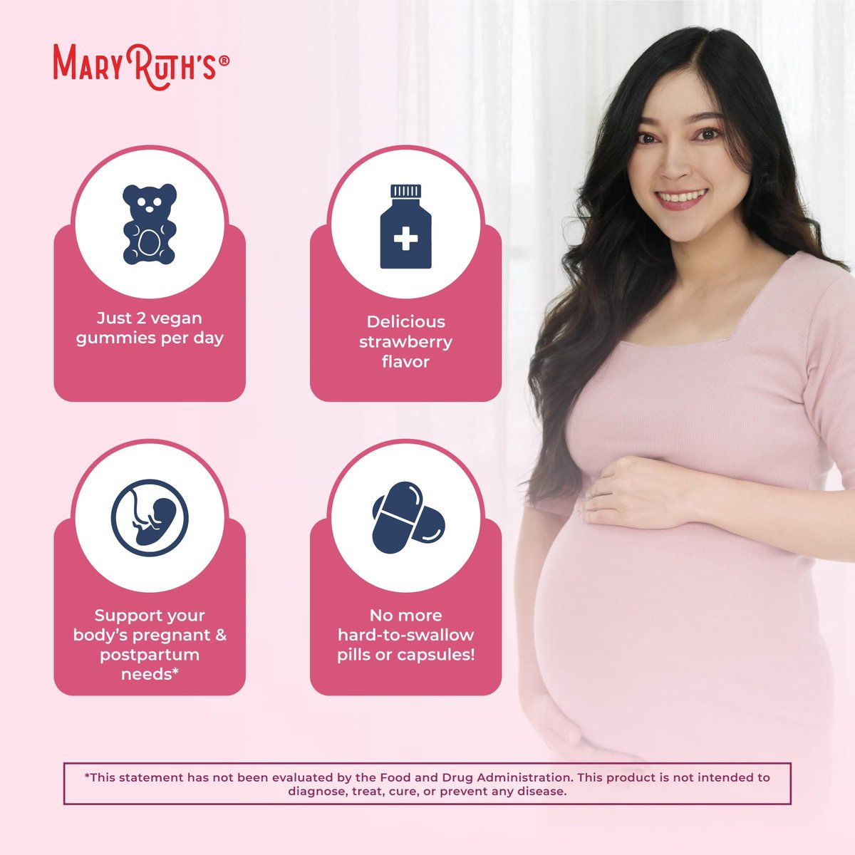 MARYRUTH'S Organics Prä natale Vitamine für Frauen | USDA Bio Prä natale Gummis | Postnatale Vitamine für Frauen Stillzeit | Methylfolat 800 µg DFE | Jod | Vegan | Non GMO | 30 Portionen