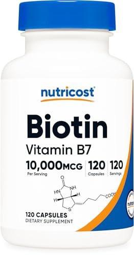 Nutricost Biotin (Vitamin B7) 10.000 mcg (10 mg), 120 Kapseln – Vegan, Glutenfrei, Non-GMO