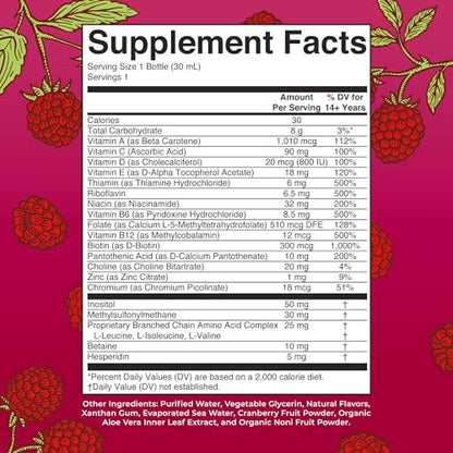 MaryRuth's Flüssiges Morgen-Multivitamin Reisegröße | Multivitamin für Männer & Frauen | Vitamin A, C, D, E, B6, B12, Biotin, Zink | Schönheit | Immunität | Vegan | Ohne Gentechnik | Glutenfrei | 30 ml | 8 Portionen