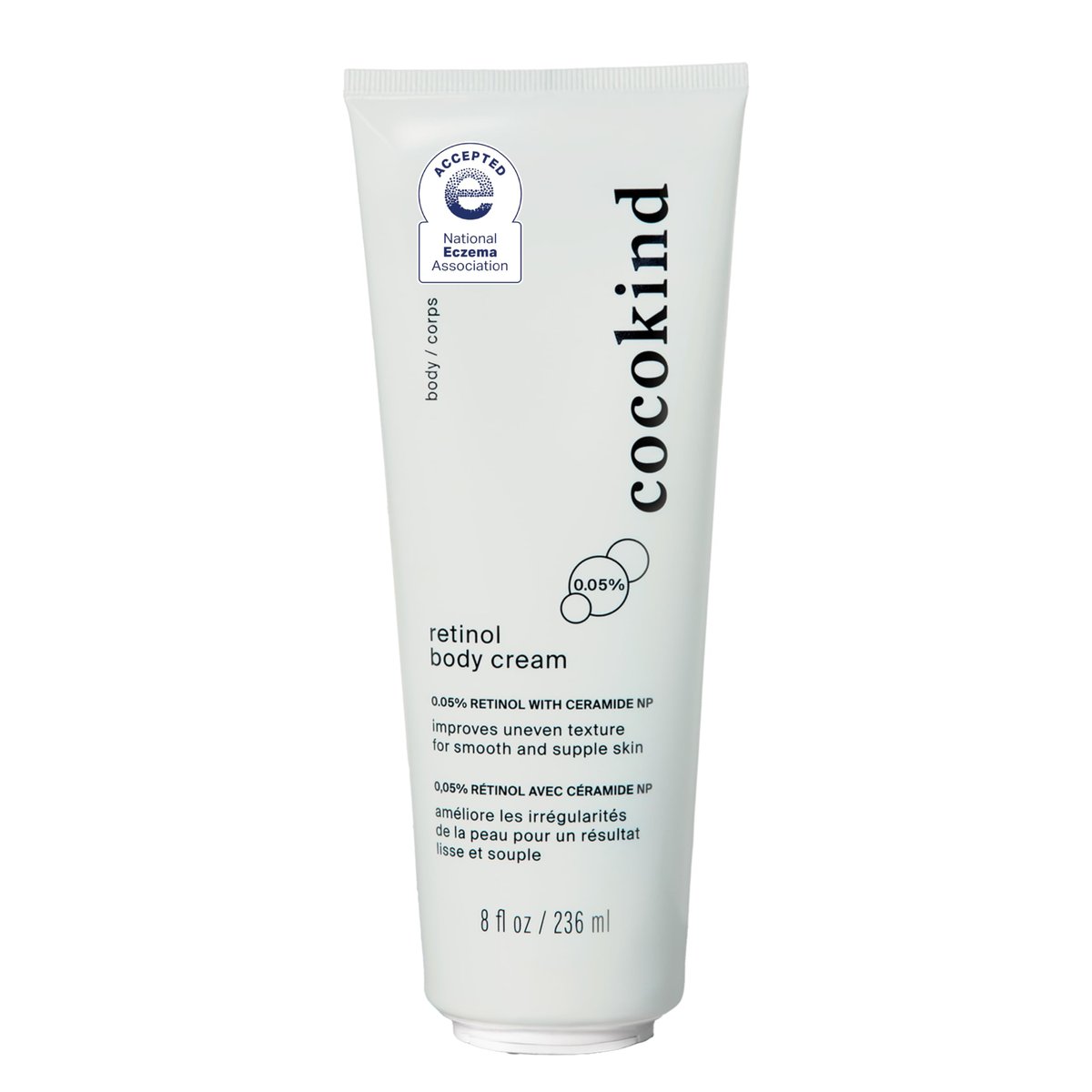 Cocokind Retinol Körpercreme – Verjüngende Pflege für alle Hauttypen, inklusive empfindlicher Haut, parfümfrei, tierversuchsfrei, vegan, 237 ml