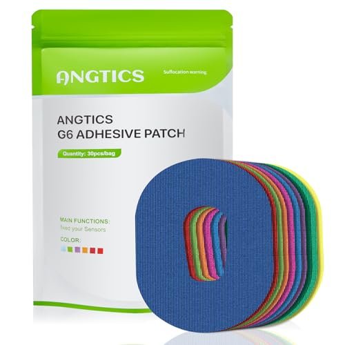 ANGTICS Dexcom G6 Klebepflaster Wasserdicht, 30 Stück Mehrfarbig Overpatch für Dexcom G6, Premium Transparente G6 Abdeckpflaster, Hypoallergen & Hautfreundlich, Sensor NICHT enthalten
