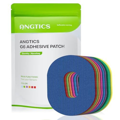 ANGTICS Dexcom G6 Klebepflaster Wasserdicht, 30 Stück Mehrfarbig Overpatch für Dexcom G6, Premium Transparente G6 Abdeckpflaster, Hypoallergen & Hautfreundlich, Sensor NICHT enthalten