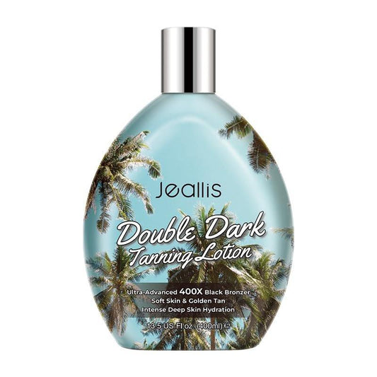Jeallis Double Dark Indoor Tanning Bed Lotion mit Bronzer - Bräunungslotion für Sonnenbank mit Tattoo-Schutzformel, 13,5 oz