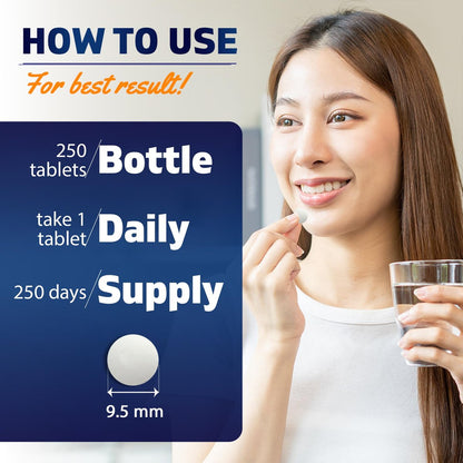 Vitamatic Koffein Tabletten 200 mg pro Portion, 250 Vegetarische Tabletten