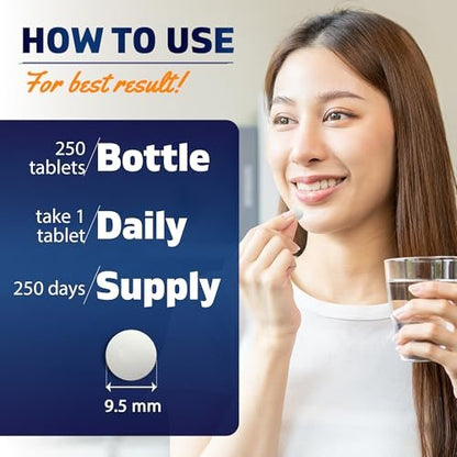 Vitamatic Koffein Tabletten 200 mg pro Portion, 250 Vegetarische Tabletten