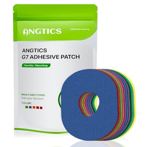 ANGTICS Dexcom G7 Klebepflaster wasserdicht, 30 Stück mehrfarbig, Overpatch für Dexcom G7, Premium transparente Abdeckpflaster, hypoallergen & hautfreundlich, Sensor nicht enthalten