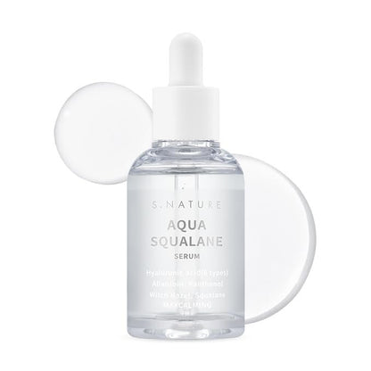 S.NATURE AQUA SQUALANE SERUM – Tiefenhydratisierendes Gesichtsserum für alle Hauttypen, beruhigend, porenverfeinernd und talgregulierend, koreanische Hautpflege (50 ml)