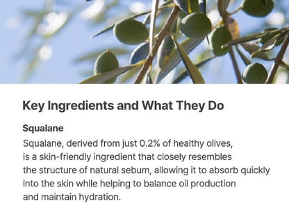 S.NATURE AQUA SQUALANE SERUM – Tiefenhydratisierendes Gesichtsserum für alle Hauttypen, beruhigend, porenverfeinernd und talgregulierend, koreanische Hautpflege (50 ml)