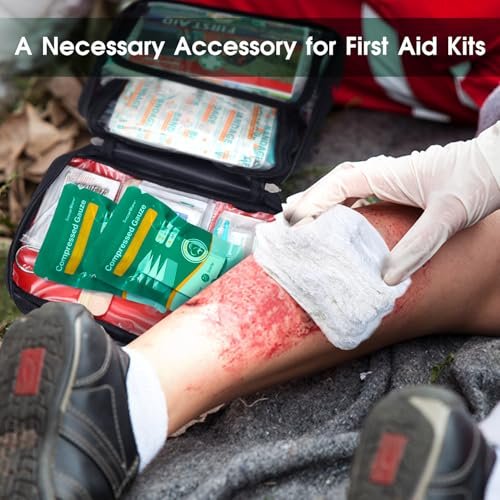 SuccorWare 8er-Pack sterile Kompressen mit Z-Faltung – Wundgaze zur Blutstillung, 4,5" x 4,1 Yards, 6-lagig – für Erste-Hilfe-Set, medizinisches Trauma-Set, IFAK-Nachfüllung