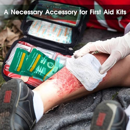 SuccorWare 8er-Pack sterile Kompressen mit Z-Faltung – Wundgaze zur Blutstillung, 4,5" x 4,1 Yards, 6-lagig – für Erste-Hilfe-Set, medizinisches Trauma-Set, IFAK-Nachfüllung