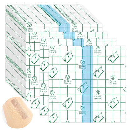 Tattoo Nachsorge wasserdichte Bandagen für Schwimmen Second Skin Tattoo Abdeckung Pflaster, 50 Stück 9,9×9,9 cm wasserdichte Bandagen nach Operationen, Wundversiegelung, transparente Folienverbände, transparente Pflaster