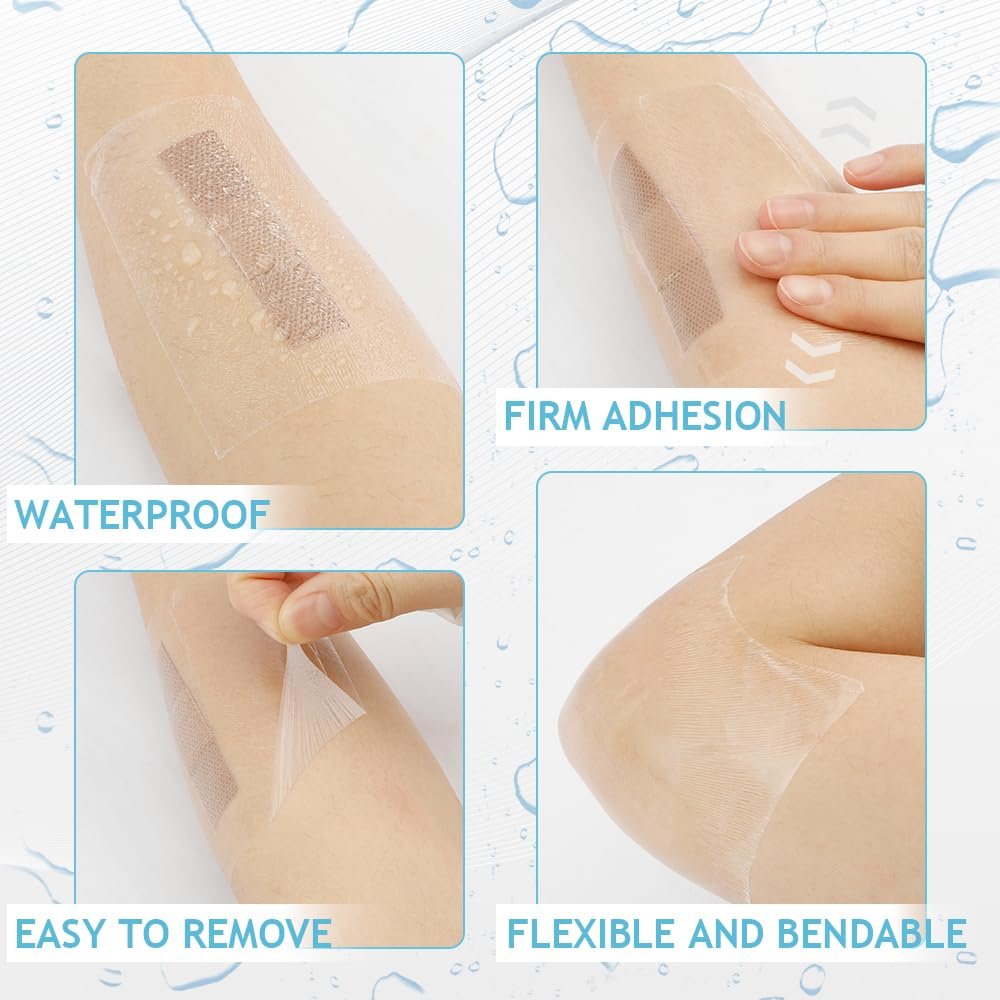 Tattoo Nachsorge wasserdichte Bandagen für Schwimmen Second Skin Tattoo Abdeckung Pflaster, 50 Stück 9,9×9,9 cm wasserdichte Bandagen nach Operationen, Wundversiegelung, transparente Folienverbände, transparente Pflaster