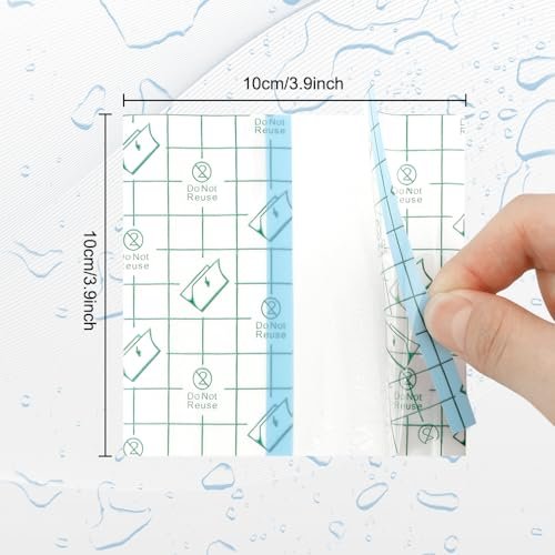Tattoo Nachsorge wasserdichte Bandagen für Schwimmen Second Skin Tattoo Abdeckung Pflaster, 50 Stück 9,9×9,9 cm wasserdichte Bandagen nach Operationen, Wundversiegelung, transparente Folienverbände, transparente Pflaster