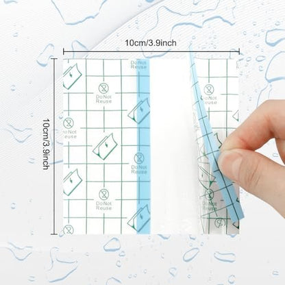 Tattoo Nachsorge wasserdichte Bandagen für Schwimmen Second Skin Tattoo Abdeckung Pflaster, 50 Stück 9,9×9,9 cm wasserdichte Bandagen nach Operationen, Wundversiegelung, transparente Folienverbände, transparente Pflaster