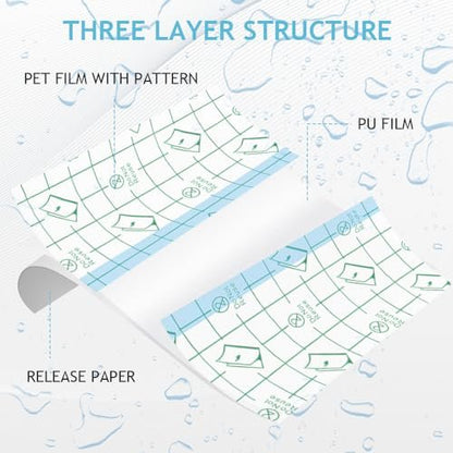 Tattoo Nachsorge wasserdichte Bandagen für Schwimmen Second Skin Tattoo Abdeckung Pflaster, 50 Stück 9,9×9,9 cm wasserdichte Bandagen nach Operationen, Wundversiegelung, transparente Folienverbände, transparente Pflaster