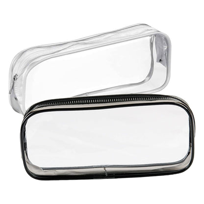 GAQWOK 2er-Set durchsichtige Kulturbeutel für Reisen – Schwarz-Weiß-Set | Praktische Reisetaschen für Toilettenartikel, Make-up und mehr
