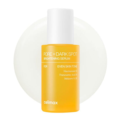 celimax Poren + Dunkle Flecken Aufhellendes Serum 30ml | Gel-ähnliches Serum für vergrößerte Poren mit Niacinamid, Tranexamsäure, Porenverkleinerer, nicht reizend, feuchtigkeitsspendend, für empfindliche Haut, Hyperpigmentierung