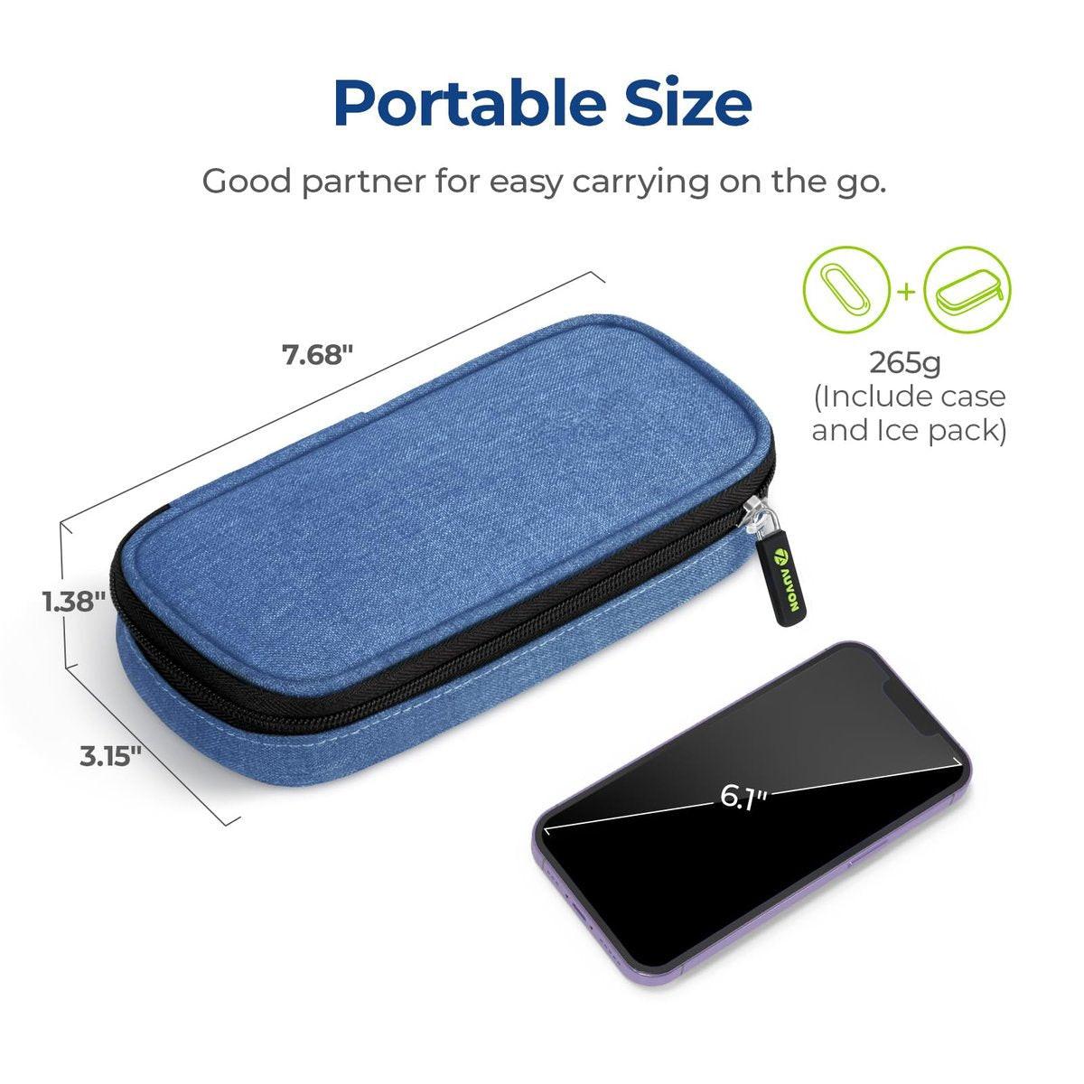 AUVON Insulin Pen Kühltasche für Reisen mit 2 * 90g TSA-zugelassenen Kühlakkus, isolierte Kühltasche für Diabetikerzubehör, kompakt für Alltag und Reisen