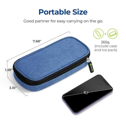 AUVON Insulin Pen Kühltasche für Reisen mit 2 * 90g TSA-zugelassenen Kühlakkus, isolierte Kühltasche für Diabetikerzubehör, kompakt für Alltag und Reisen