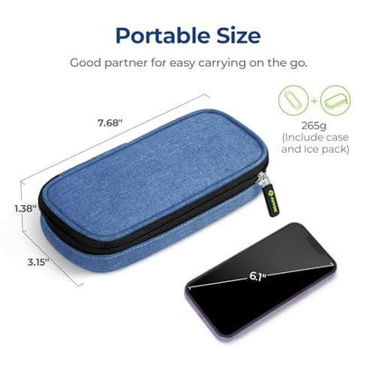 AUVON Insulin Pen Kühltasche für Reisen mit 2 * 90g TSA-zugelassenen Kühlakkus, isolierte Kühltasche für Diabetikerzubehör, kompakt für Alltag und Reisen