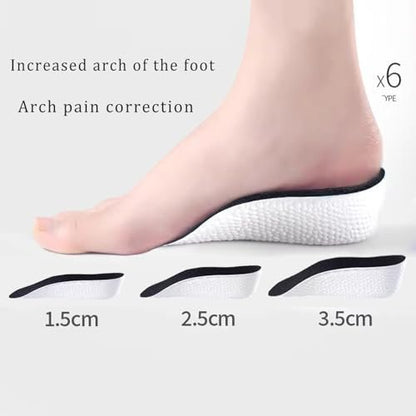 Lcyiweu Orthopädische Hochleistungs-Einlegesohlen – Fußgewölbeunterstützung, Erhöhungseinlagen, Linderung von Plantarfasziitis und Plattfüßen (2 Paar) (Schwarz, 3,5 cm)