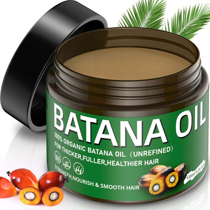 Rohes Batana-Öl für Haarwachstum – 100% natürlich, roh und unraffiniert, Dr. Sebi Bio, beugt Haarausfall vor, repariert geschädigtes Haar und die Kopfhaut, spendet Feuchtigkeit – 120 ml
