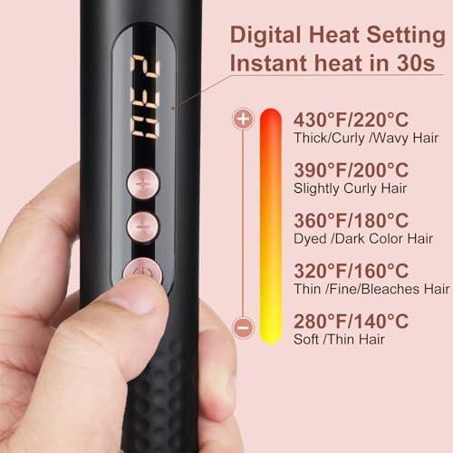 UNOBEY 5-in-1 Lockenwickler-Set, Drei-Lauf-Locken-Eisen-Set mit 3-Lauf-Locken-Eisen und 4 austauschbaren Keramik-Locken-Wickelstäben (0,5”-1,25”), schnelles Aufheizen, inklusive Handschuh und 2 Clips