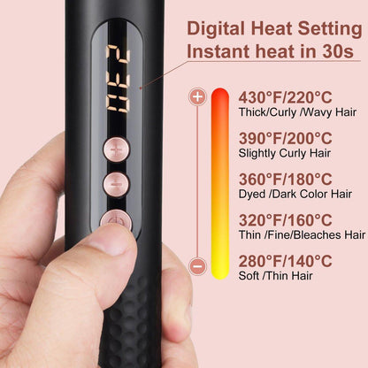 UNOBEY 5-in-1 Lockenwickler-Set, Drei-Lauf-Locken-Eisen-Set mit 3-Lauf-Locken-Eisen und 4 austauschbaren Keramik-Locken-Wickelstäben (0,5”-1,25”), schnelles Aufheizen, inklusive Handschuh und 2 Clips