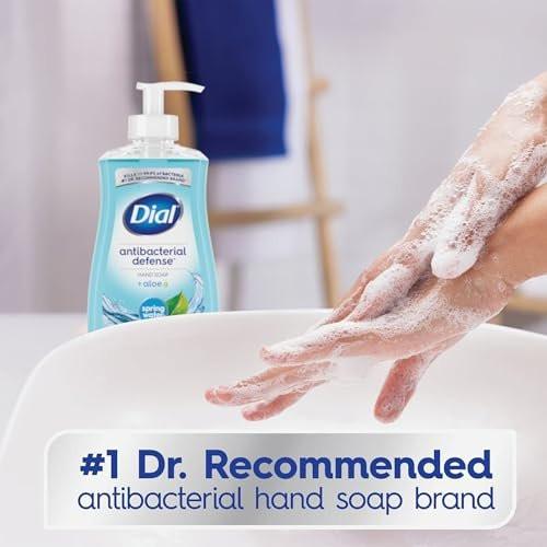 Dial Flüssigseife Nachfüllpackung, feuchtigkeitsspendende antibakterielle Handseife 7,5 oz Pumpflasche + 52 oz Nachfüllpackung, für alle Hauttypen (Quellwasser)