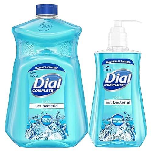 Dial Flüssigseife Nachfüllpackung, feuchtigkeitsspendende antibakterielle Handseife 7,5 oz Pumpflasche + 52 oz Nachfüllpackung, für alle Hauttypen (Quellwasser)