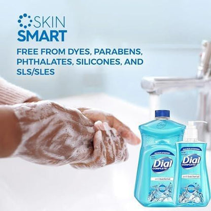 Dial Flüssigseife Nachfüllpackung, feuchtigkeitsspendende antibakterielle Handseife 7,5 oz Pumpflasche + 52 oz Nachfüllpackung, für alle Hauttypen (Quellwasser)