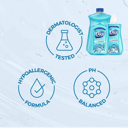 Dial Flüssigseife Nachfüllpackung, feuchtigkeitsspendende antibakterielle Handseife 7,5 oz Pumpflasche + 52 oz Nachfüllpackung, für alle Hauttypen (Quellwasser)