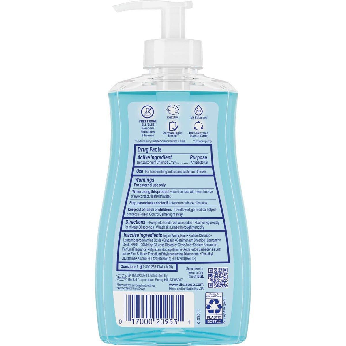 Dial Flüssigseife Nachfüllpackung, feuchtigkeitsspendende antibakterielle Handseife 7,5 oz Pumpflasche + 52 oz Nachfüllpackung, für alle Hauttypen (Quellwasser)