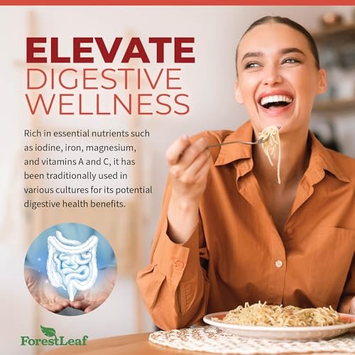 ForestLeaf Bio-Irische Seemoos Kapseln | 2100mg Roh-Seamoos Pillen mit Burdock, Bladderwrack für Verdauungs-, Atemwegs- und Immununterstützung | 90 vegane Kapseln