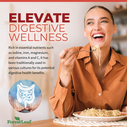 ForestLeaf Bio-Irische Seemoos Kapseln | 2100mg Roh-Seamoos Pillen mit Burdock, Bladderwrack für Verdauungs-, Atemwegs- und Immununterstützung | 90 vegane Kapseln