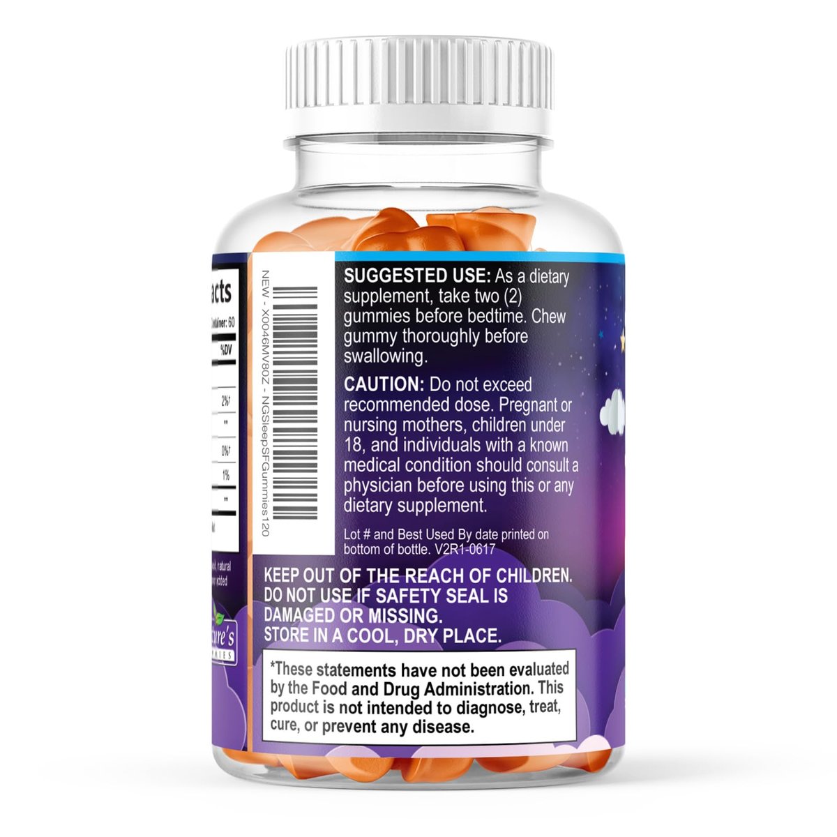 Schlafgummis für Erwachsene - Zuckerfrei Melatonin 6 mg pro Portion - Natürliche Null-Zucker Schlafgummis für Erwachsene & Kinder - Orangen Geschmack, Extra starke Schlafunterstützung - 120 Gummis