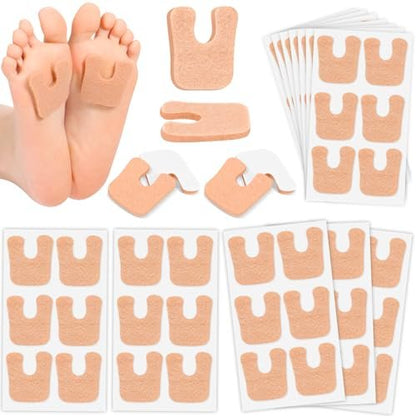 Jollidecor Hornhautpads U-förmig aus Filz – 72 selbstklebende Fußpads zum Schutz vor Reibung, beige