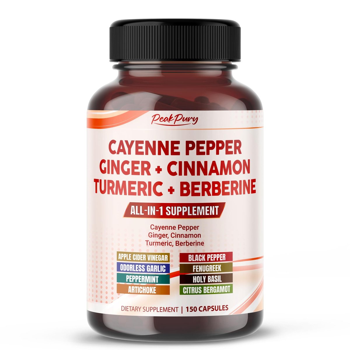 Cayenne Pfeffer Ingwer Kurkuma Berberin – Verdauung & Darmgesundheit Unterstützung, 150 Kapseln