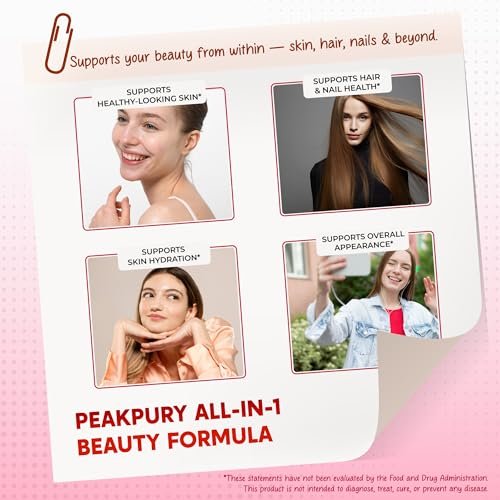 PEAKPURY Collagen Biotin Resveratrol Saw Palmetto – Haut- und Gelenkunterstützung, 150 Kapseln