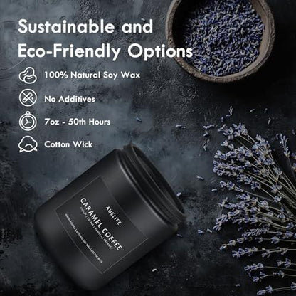 Karamell-Kaffee Duftkerze | Herrenduftkerzen für Zuhause, Geschenkideen für Frauen und Männer - Sojakerze für Wohnraum - Aromatherapie-Geschenk für Männer - 200g mit 50 Stunden Brenndauer