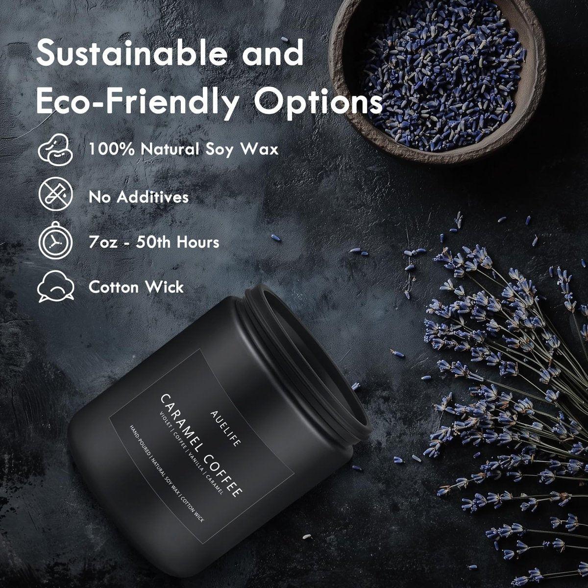 Karamell-Kaffee Duftkerze | Herrenduftkerzen für Zuhause, Geschenkideen für Frauen und Männer - Sojakerze für Wohnraum - Aromatherapie-Geschenk für Männer - 200g mit 50 Stunden Brenndauer